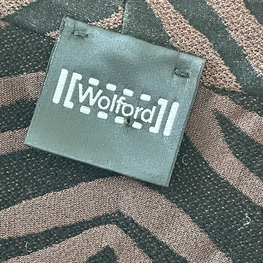 Wolford Black & Brown Tiger Stripe Long Sleeve Thong Bodysuit/ small - Picture 2 of 16